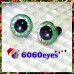 1 Pair Hand Painted Green and Silver Wreath Eyes Plastic Eyes Safety Eyes